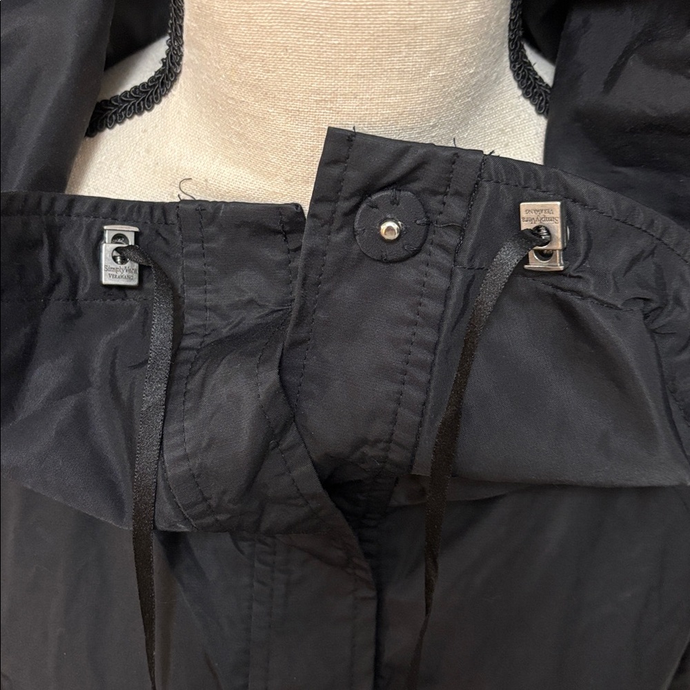 Simply Vera Vera Wang Black Utility Snap Front Jacket with 3/4 Sleeves size L - Picture 8 of 12
